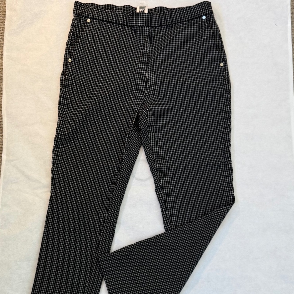 Anne Klein black and  white checkered trouserd